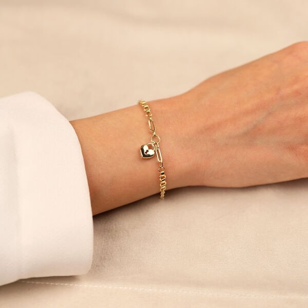 Kalpli 14 Ayar Altın Bileklik