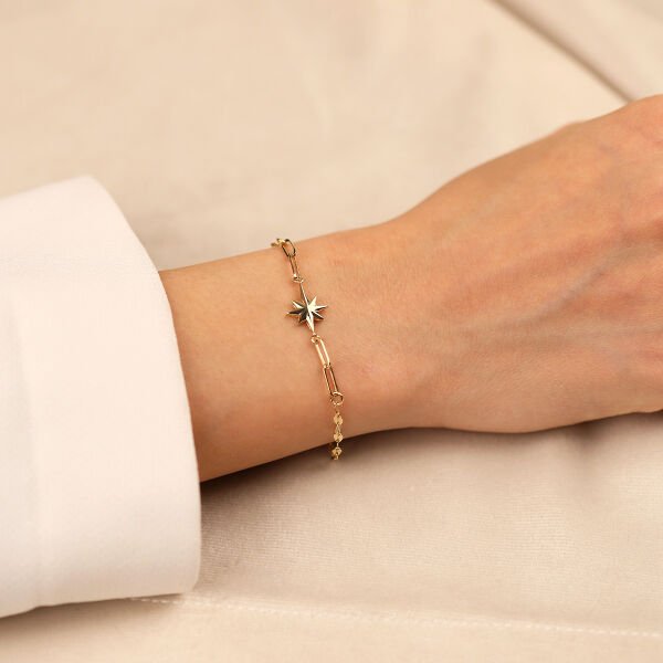 Kutup Yıldızlı 14 Ayar Altın Bileklik