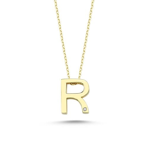 0,01 Karat ASSOS R Harfi Kolye