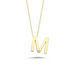 0,01 Karat ASSOS M Harfi Kolye